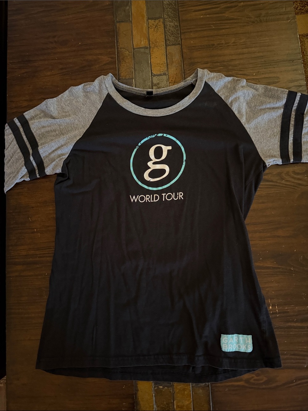 Garth Brooks World Tour Raglan Tee - Black and Gray
